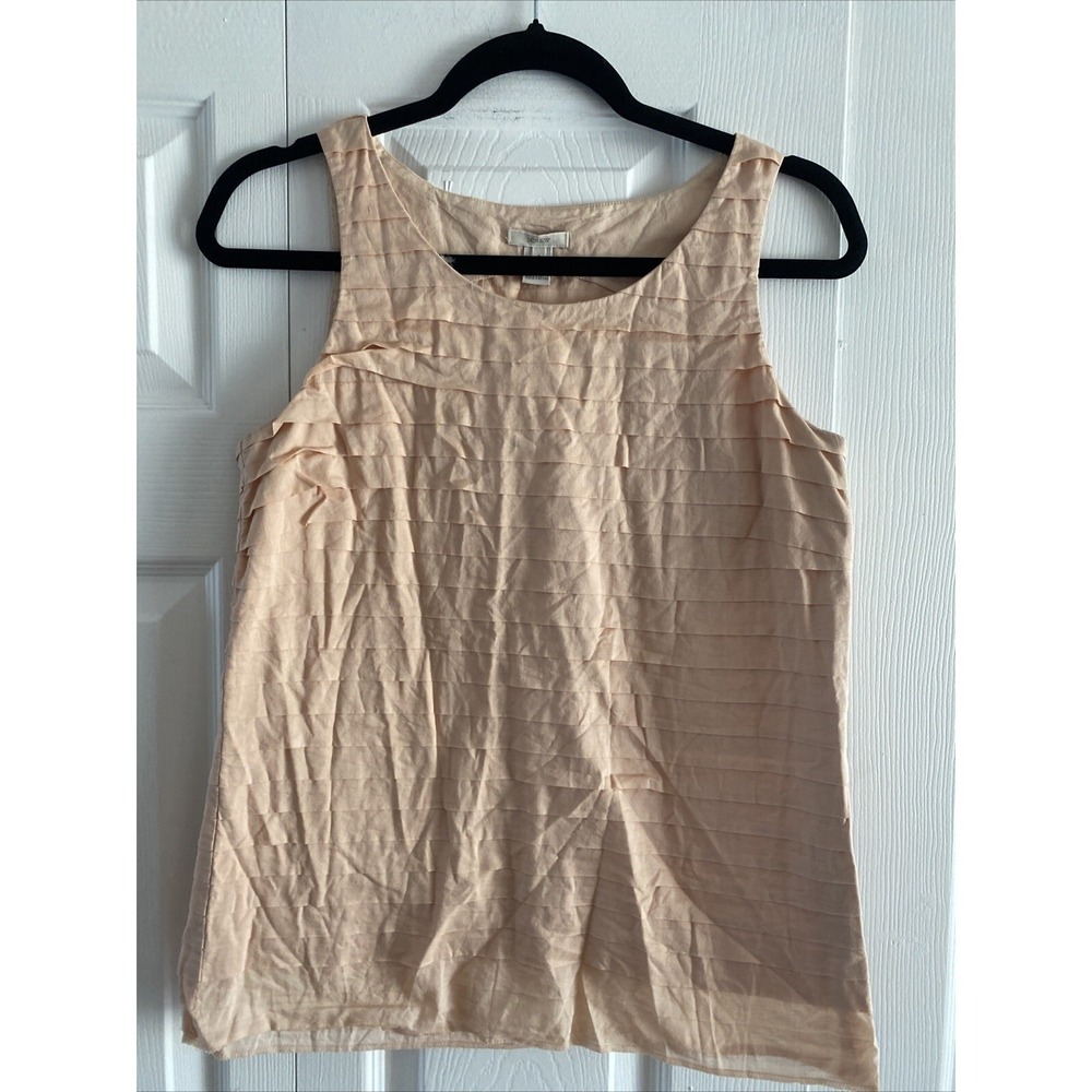 J.Crew Ruffle Tiered Tank Top Womens Size 4 Peach Sleeveless Shell 100% Cotton‎